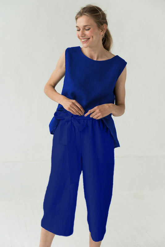 Pantalon en lin blanc MIX&MATCH