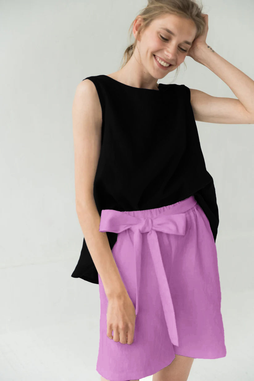 High waisted linen shorts MIX&MATCH