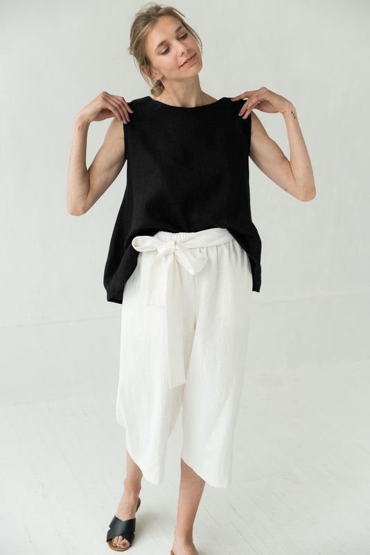 Pantalon en lin blanc MIX&MATCH