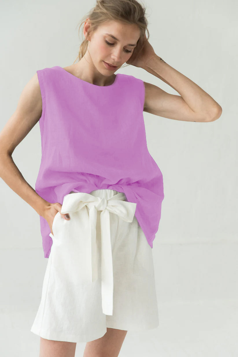 High waisted linen shorts MIX&MATCH