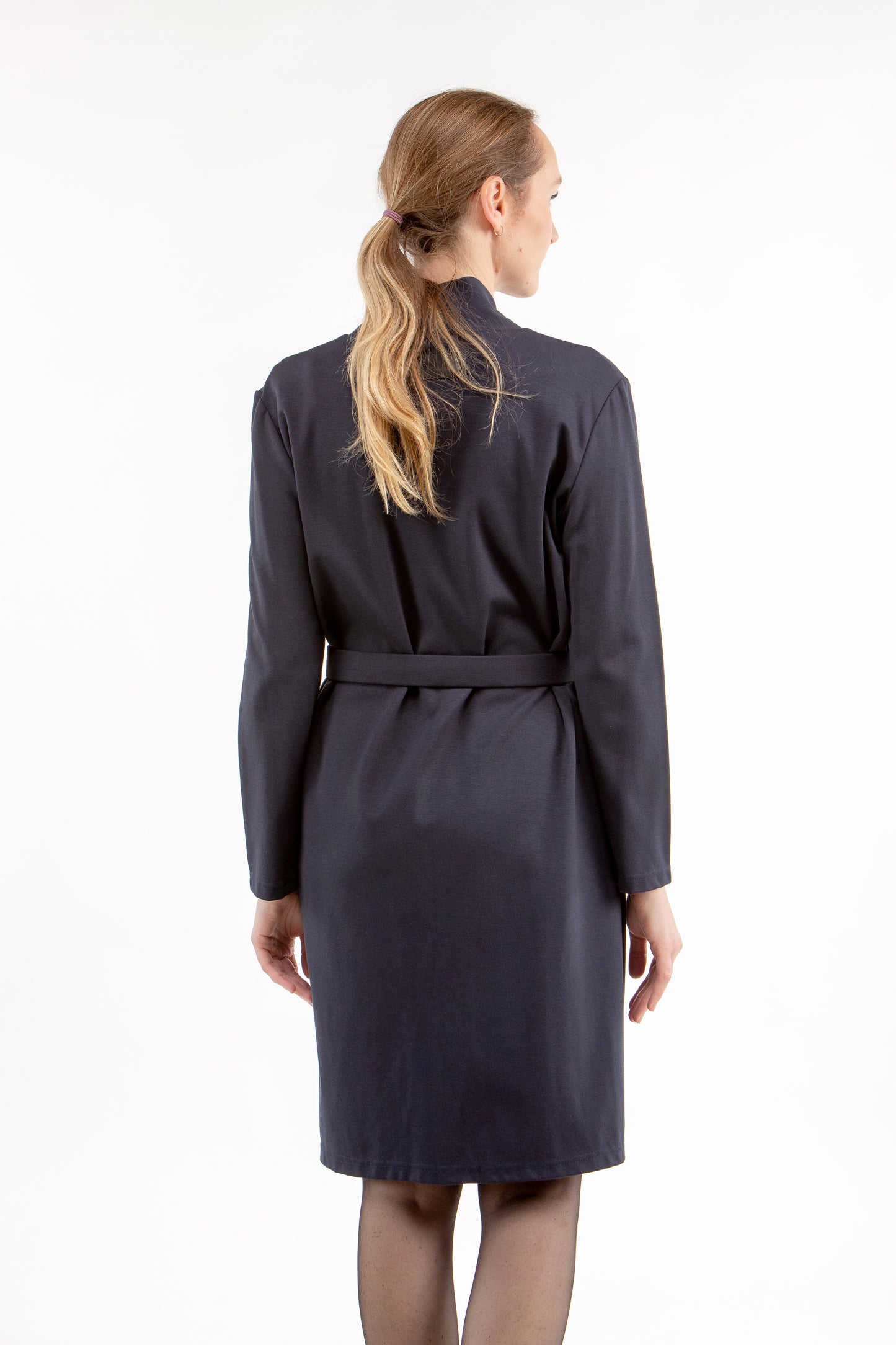 Italienisches Puntokleid EVELYN, tiefblau, S