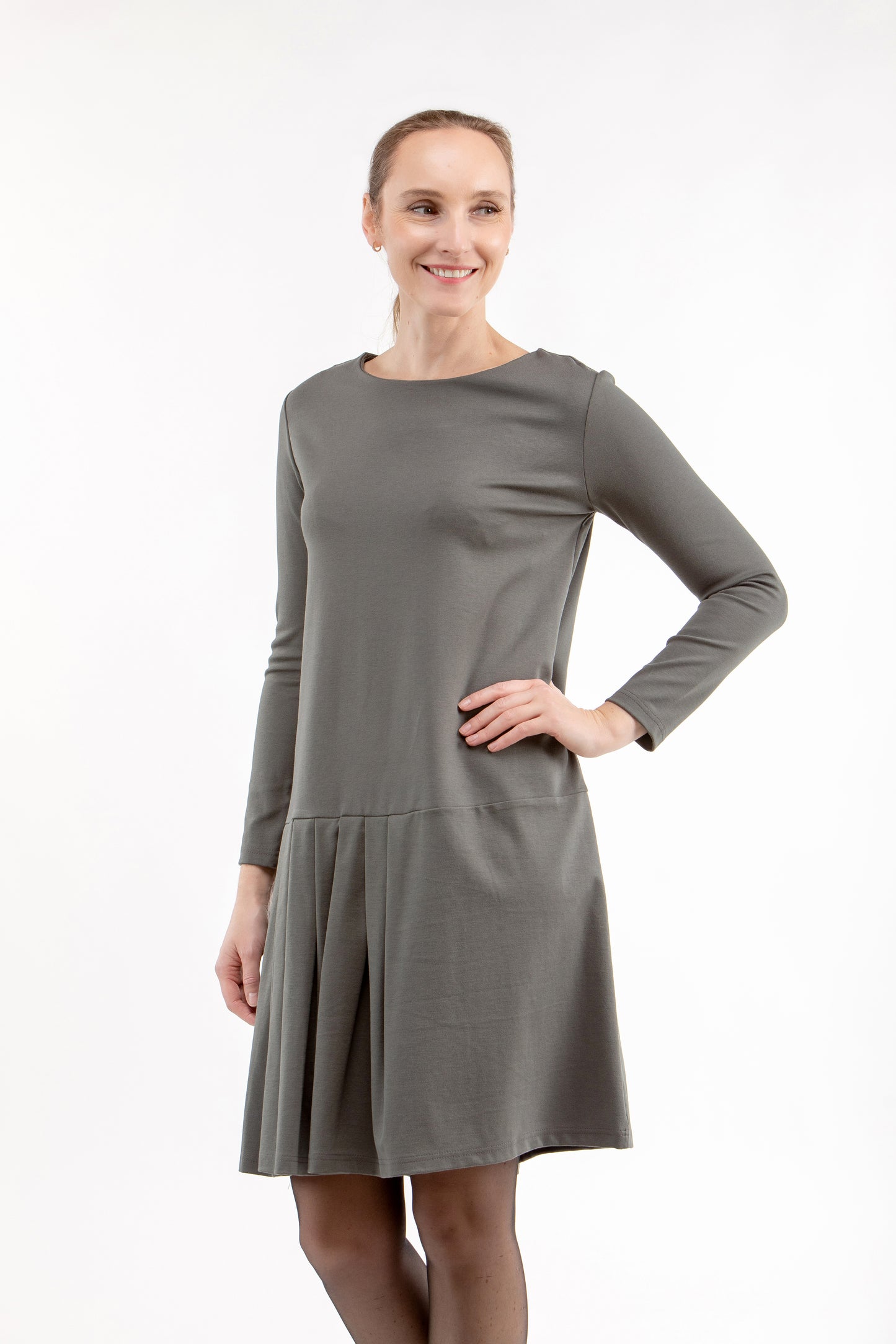 Robe Punto italienne LYRA, vert gris, S