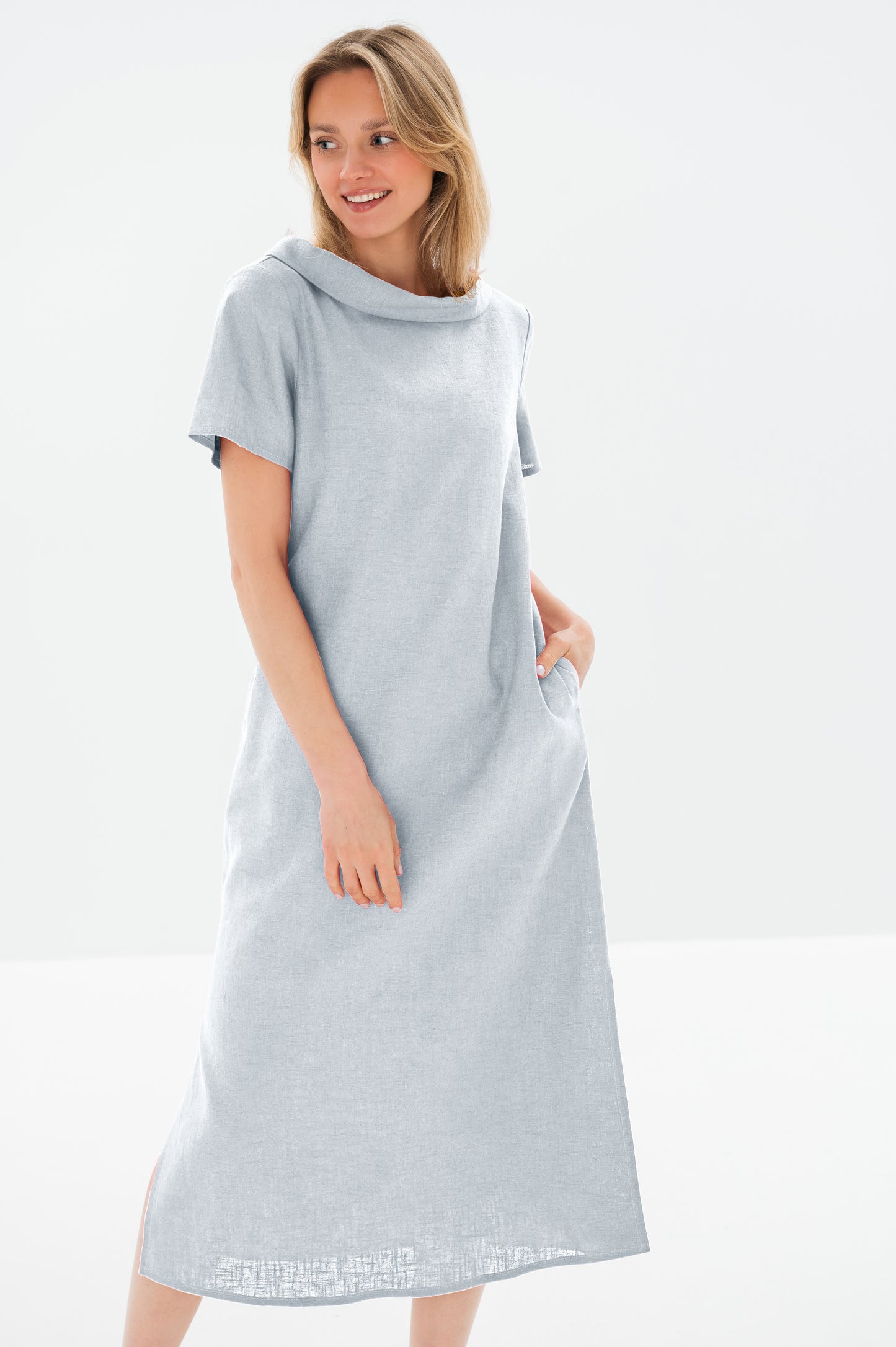Linen Dress LONG STORY - Light Blue
