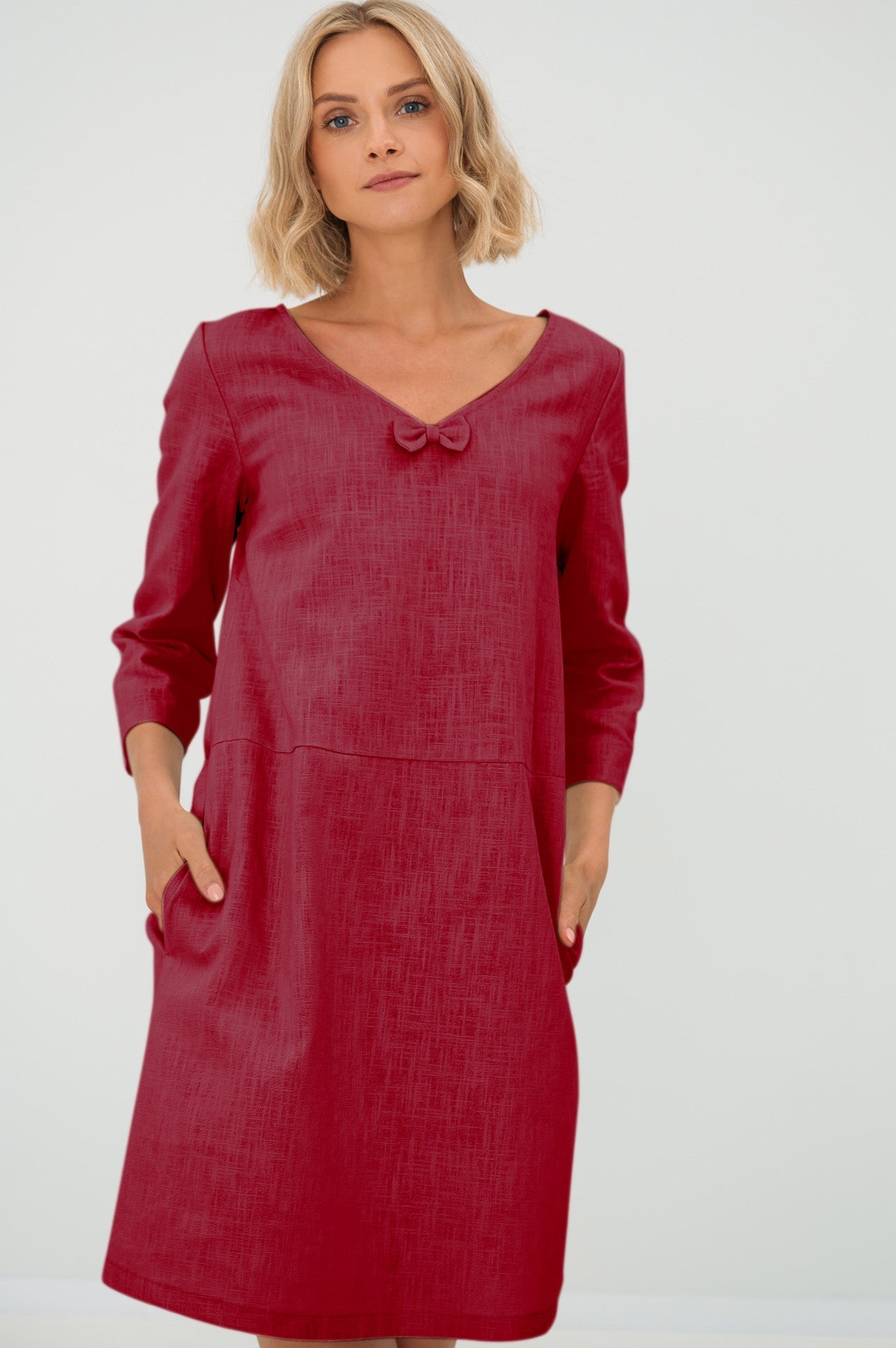 Linen dress SUN - Cerise