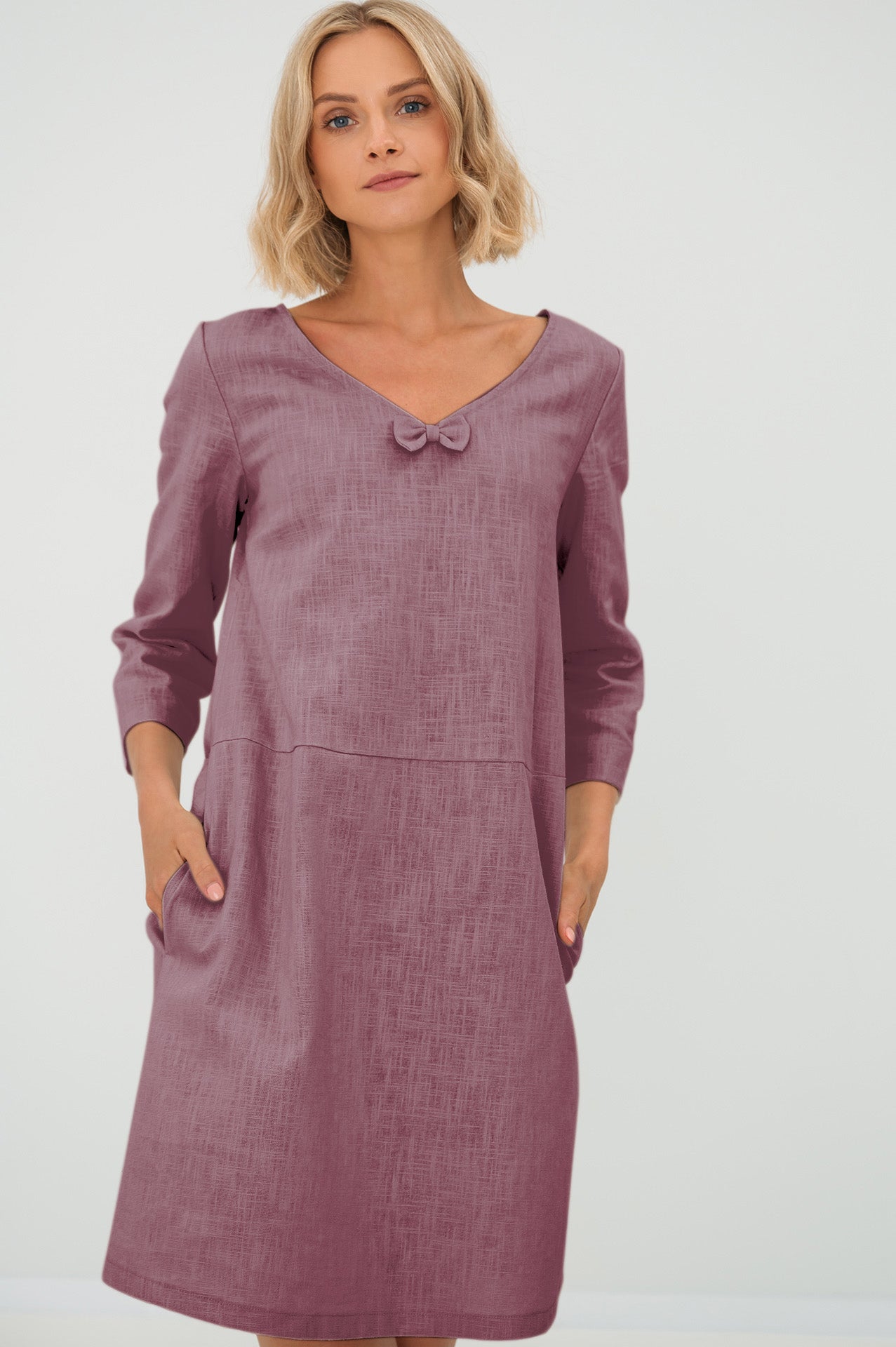 Linen dress SUN - Dusty Rose