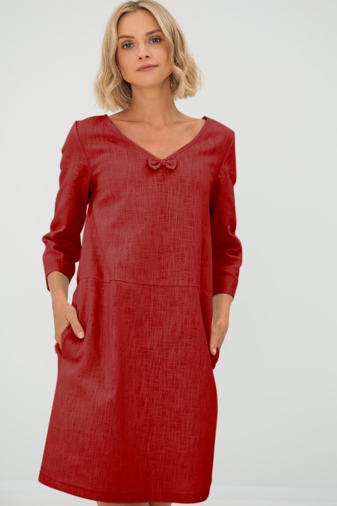 Linen dress SUN - Red