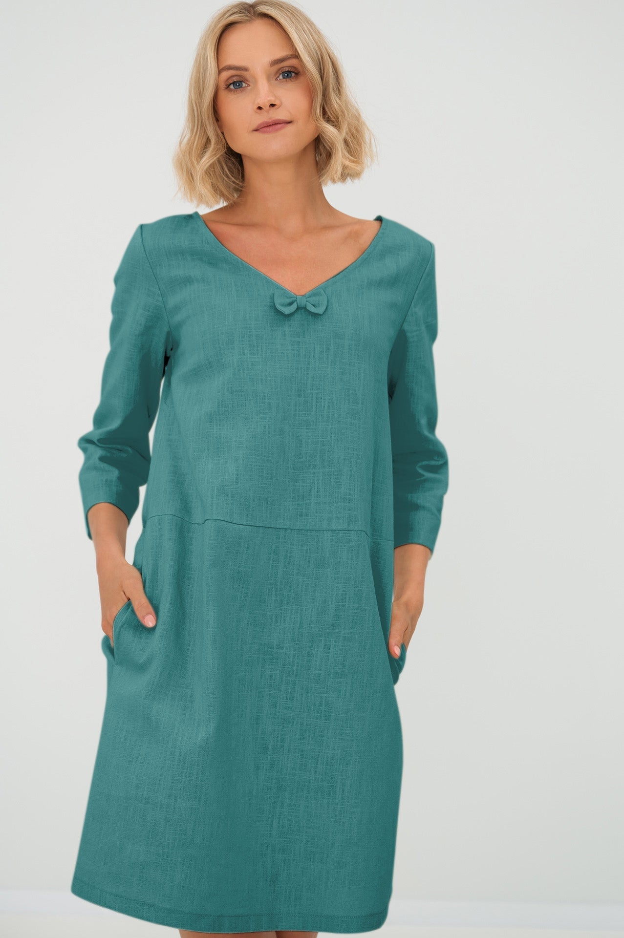 Linen dress SUN - Teal