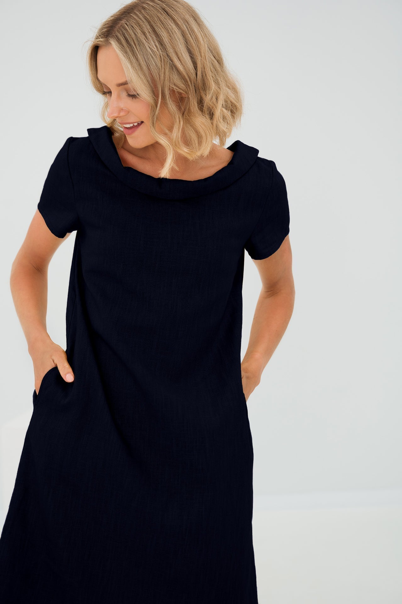 Linen Dress STORY - Deep Blue