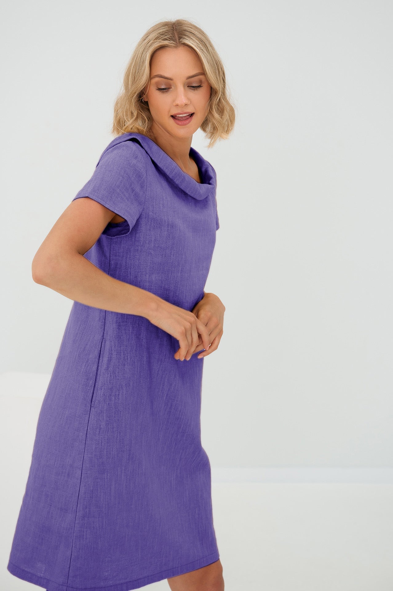 Linen Dress STORY - Purple