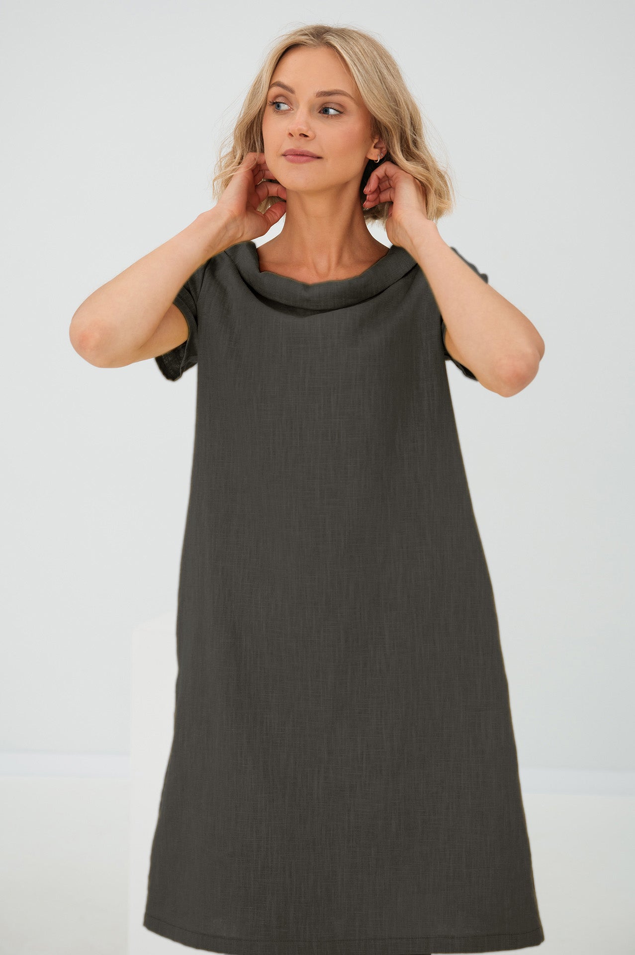 Leinenkleid GESCHICHTE, Grau, XL