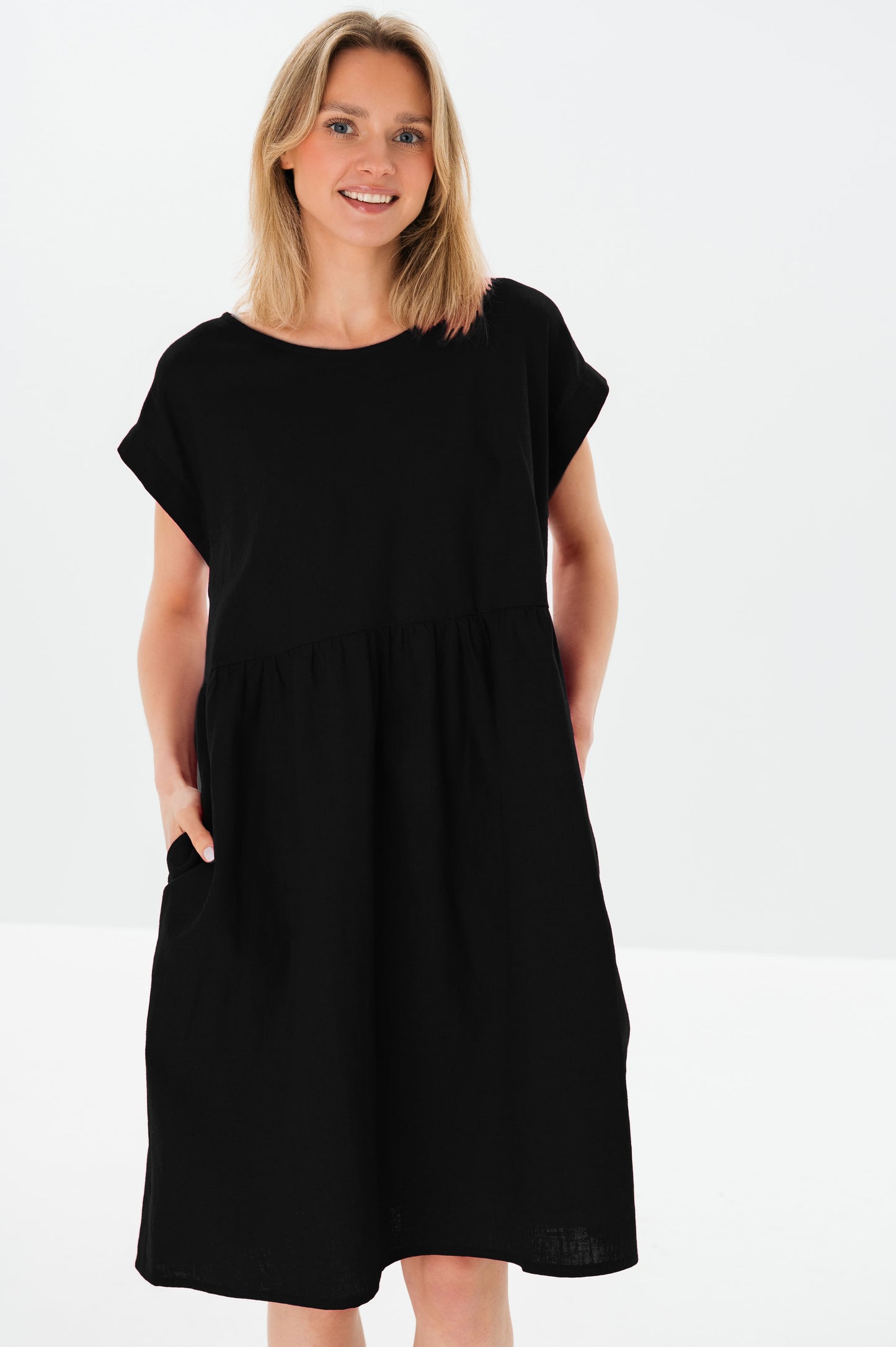 Linen Dress LUNA - Black