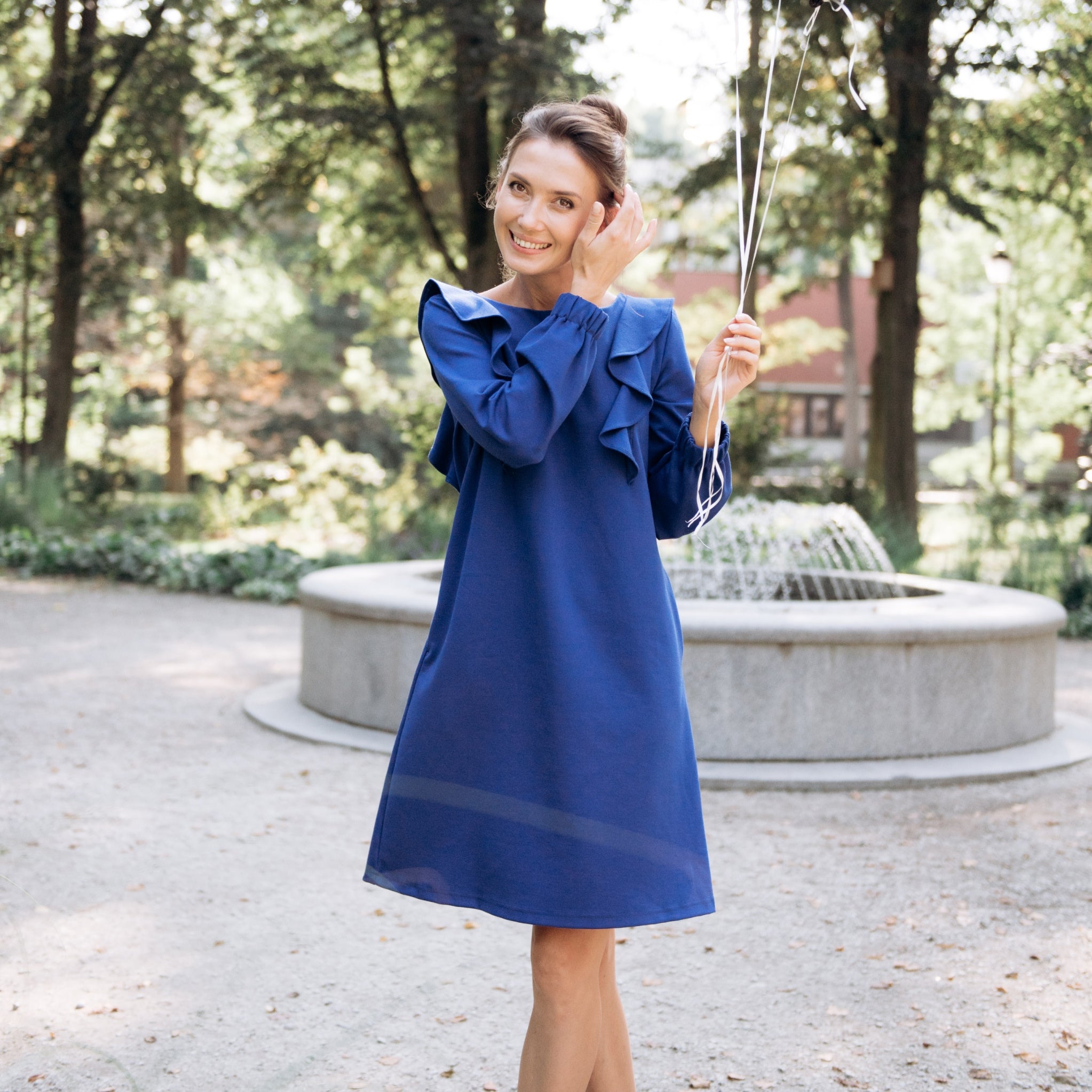 BUTTERFLY — Italian Punto Milano Knit A-Line Dress