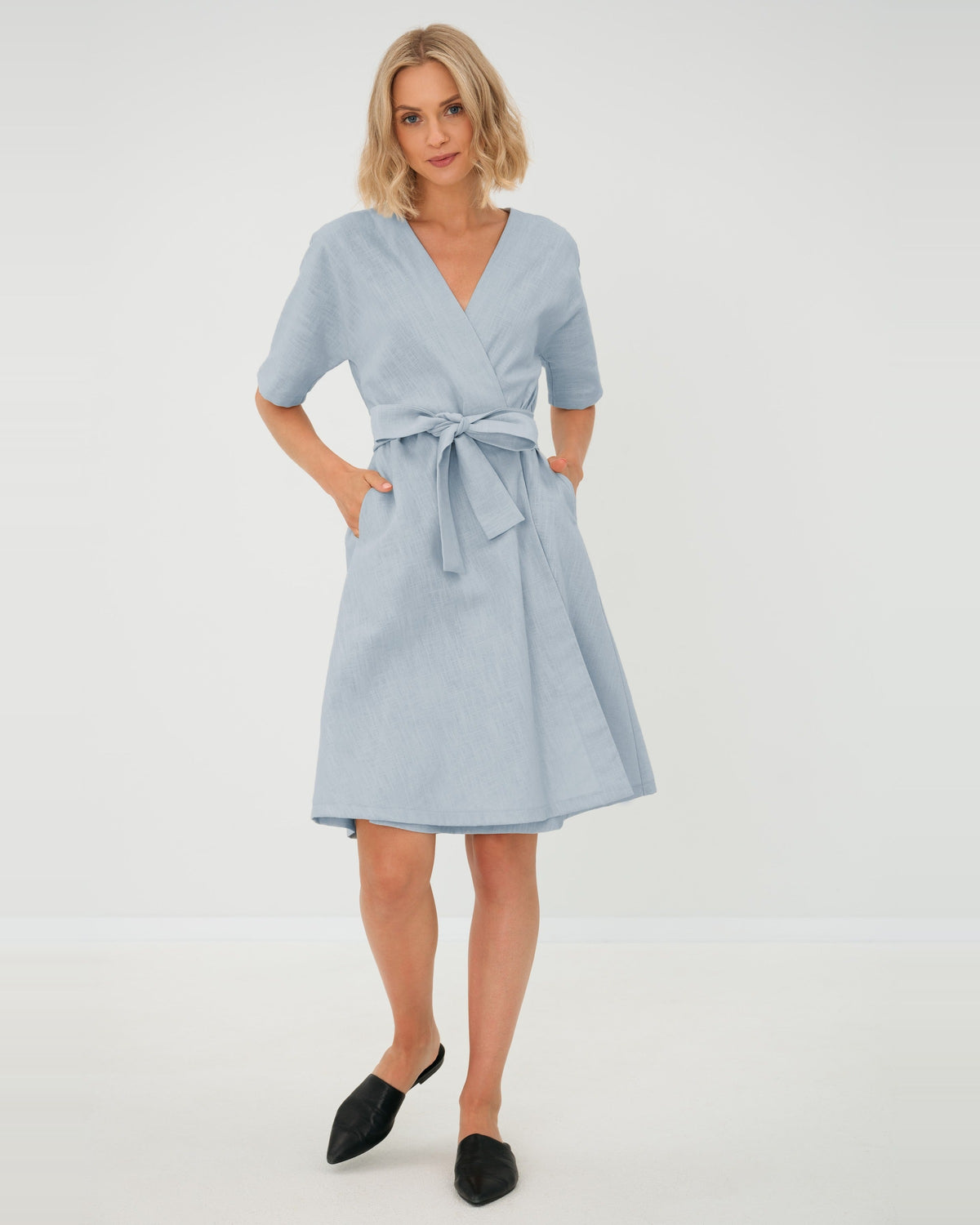 LeMuse CHLOE linkjole i lyseblå – forfra i studio, full lengde #Color_Light blue