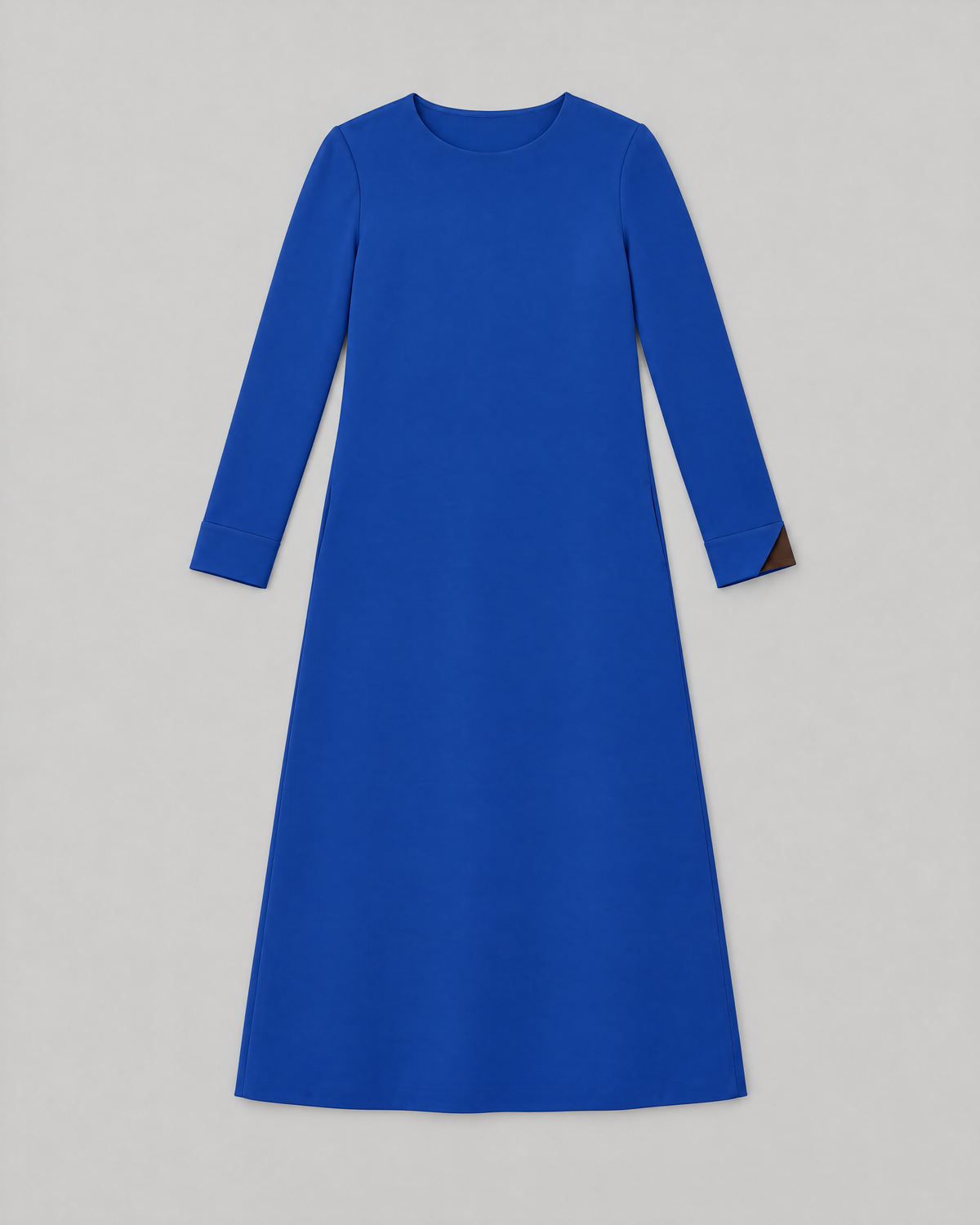 COATFIT cobalt blue A-line midi dress, flat lay