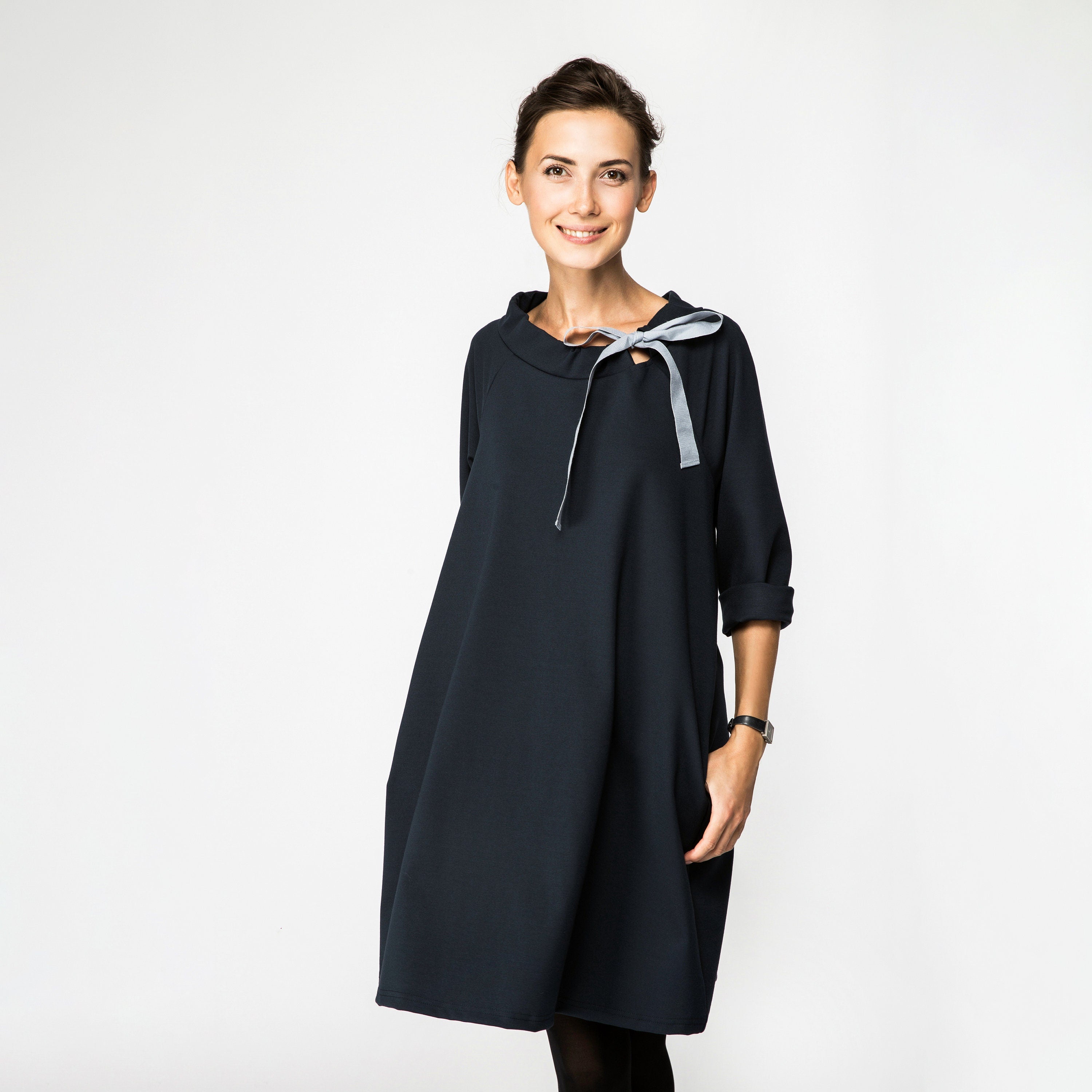 LeMuse Robe FRANÇAISE élégante, Bleu profond, XXL