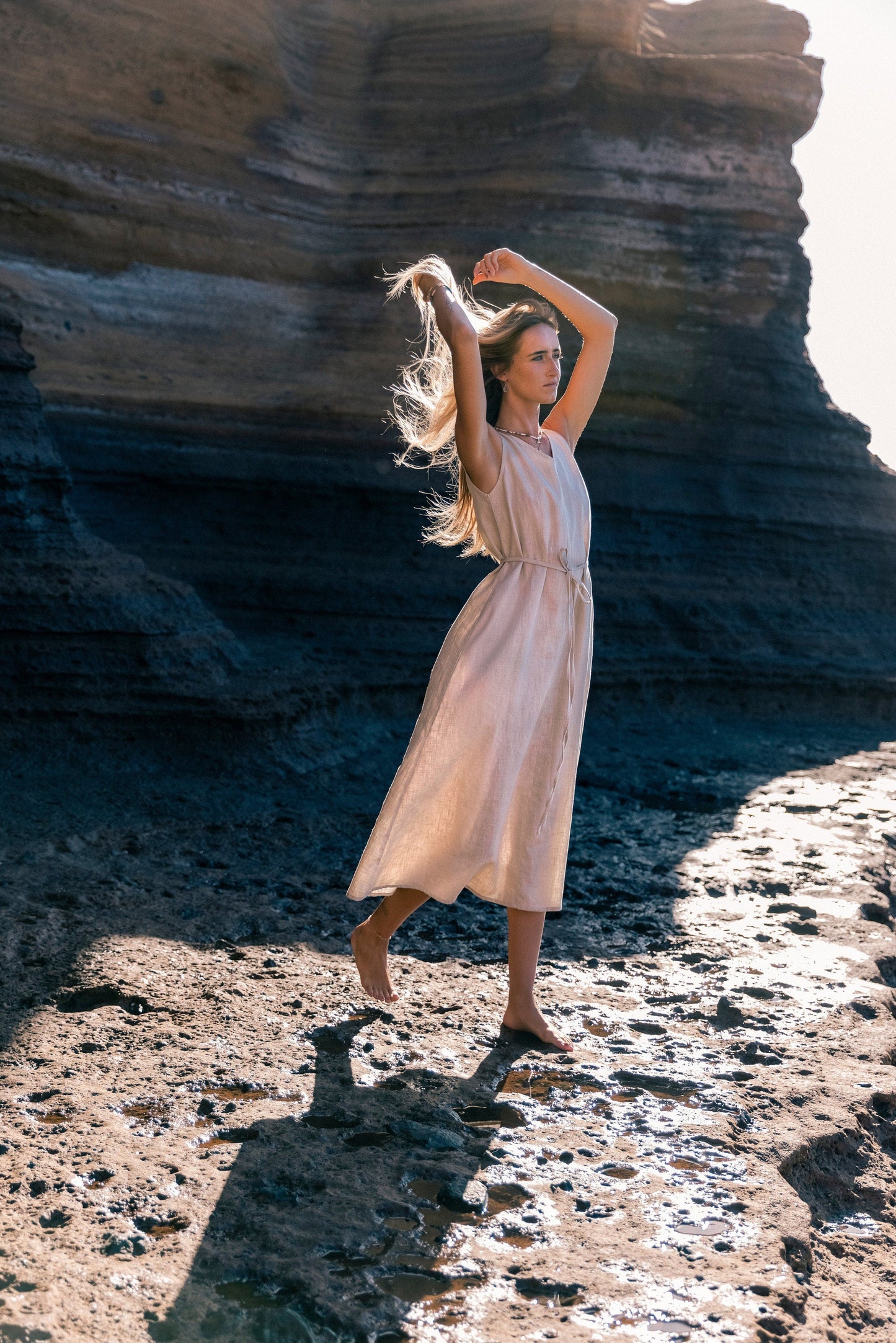 Linen dress SUNSET - Beige