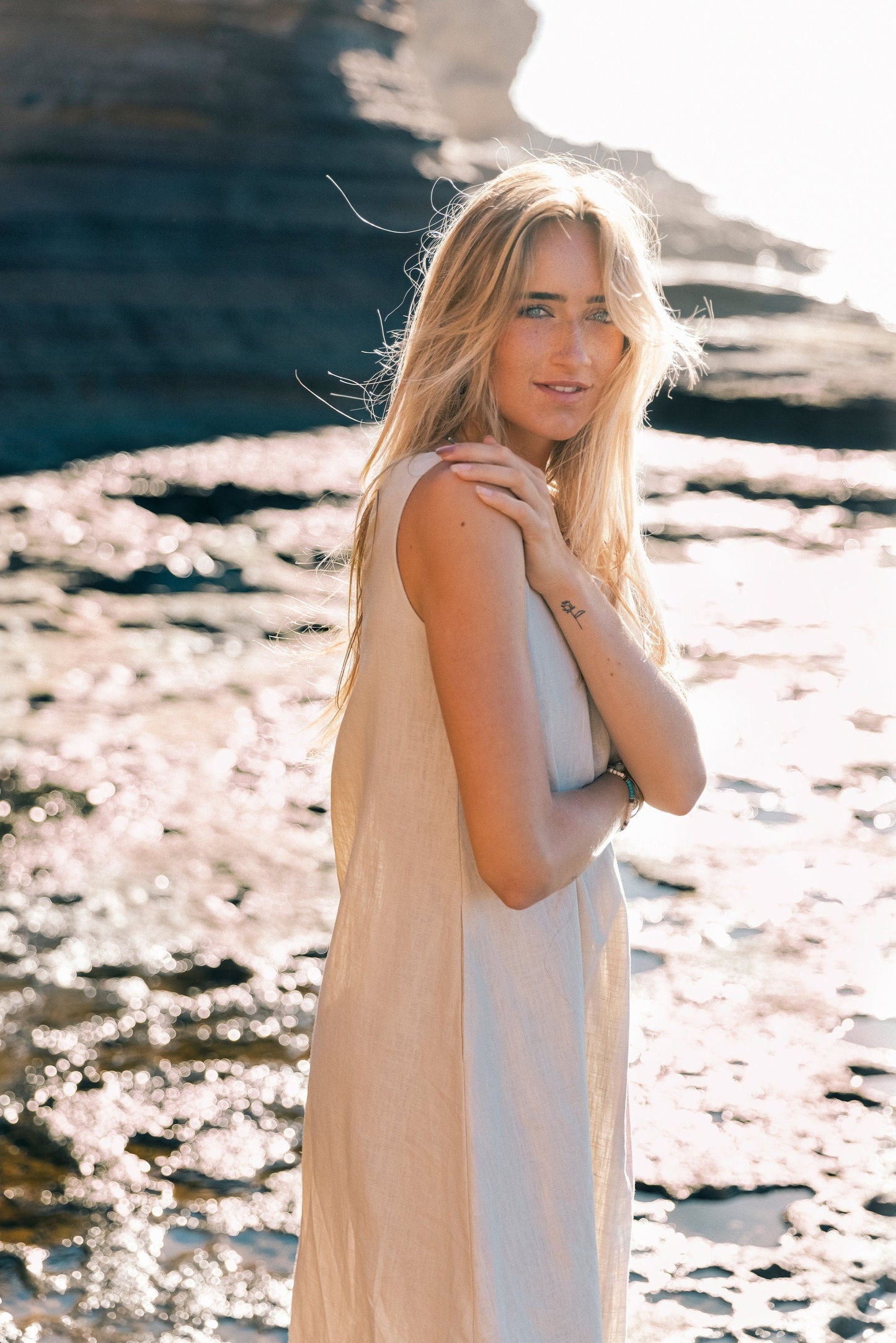 Linen dress SUNSET - Beige