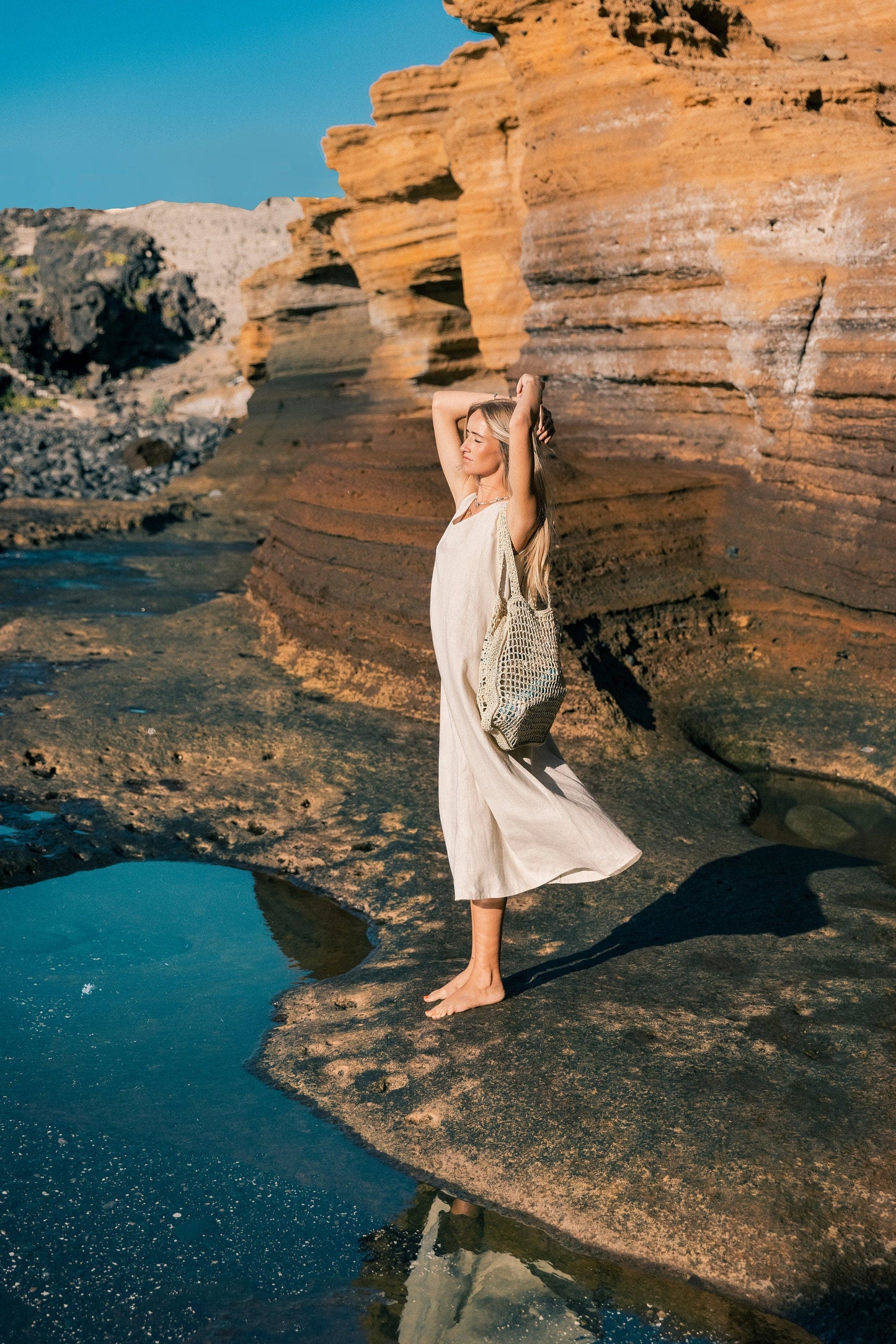 Linen dress SUNSET - Beige