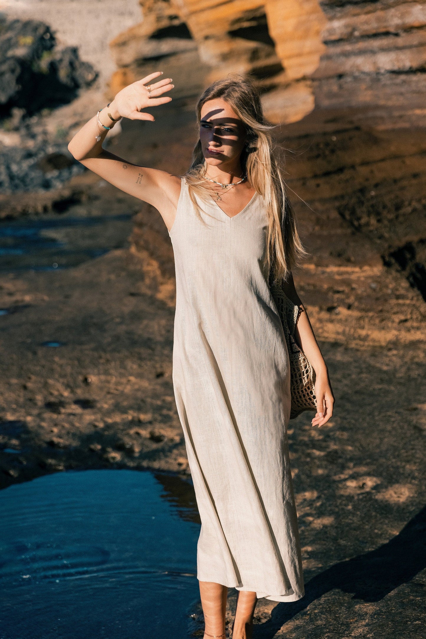 Linen dress SUNSET - Beige