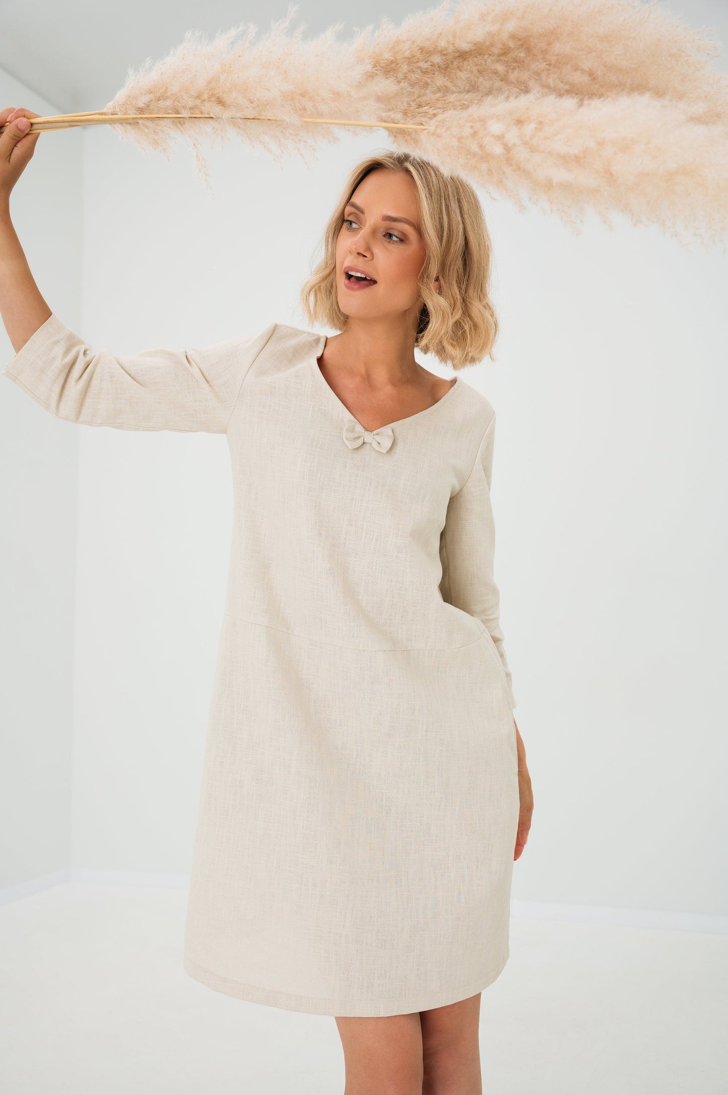 Linen dress SUN - Beige