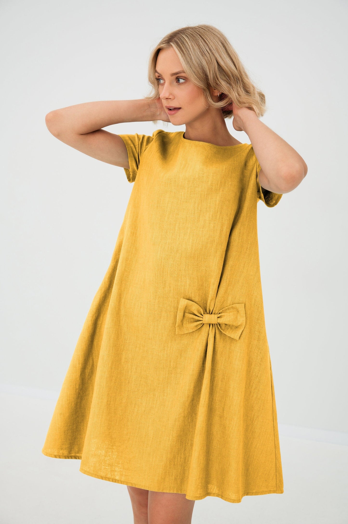 LeMuse Schlichtes Leinenkleid SUMMER KISS, Hellblau, XXXL
