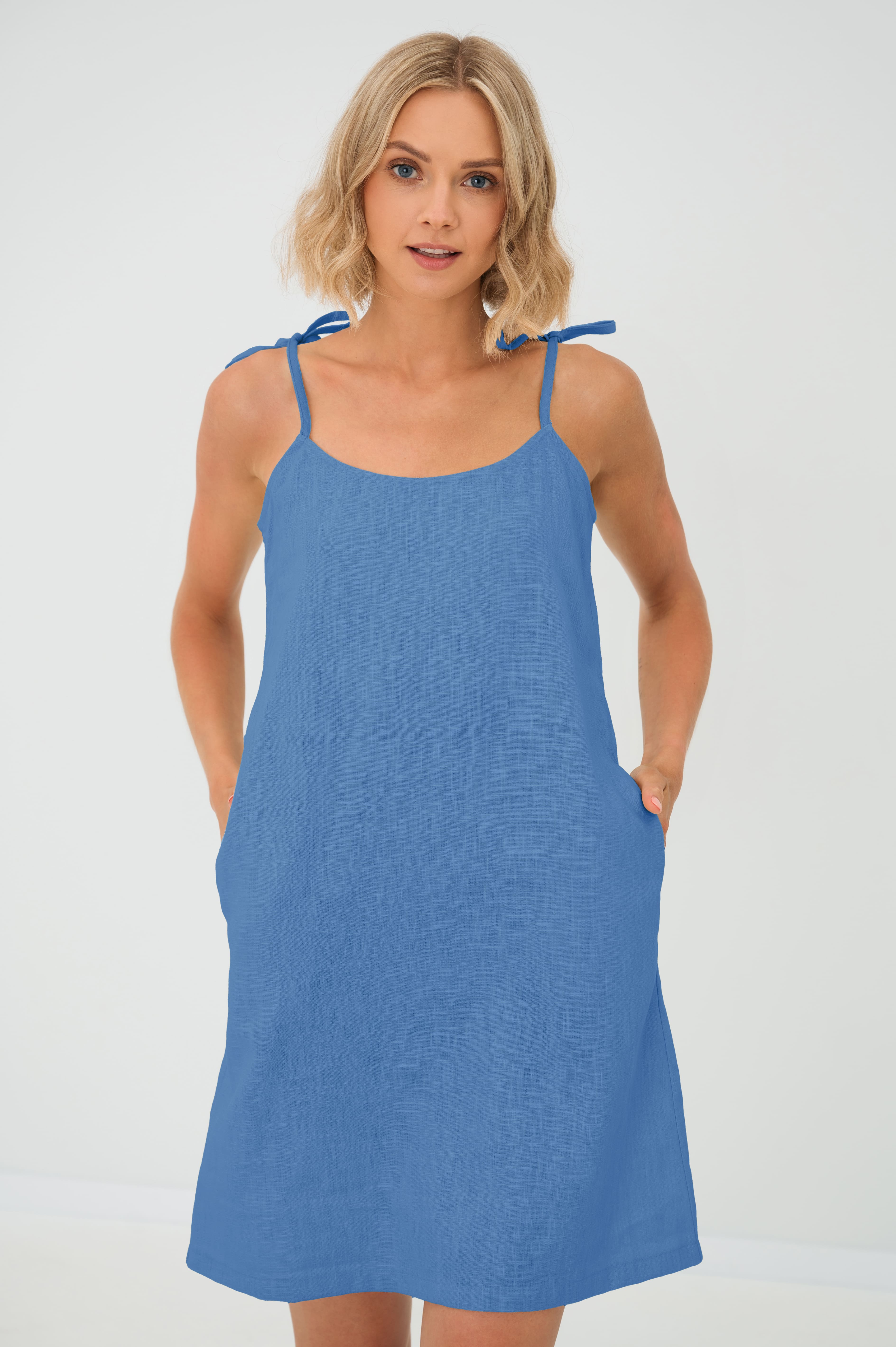 COAST — Sleeveless Linen Slip Dress With Pockets