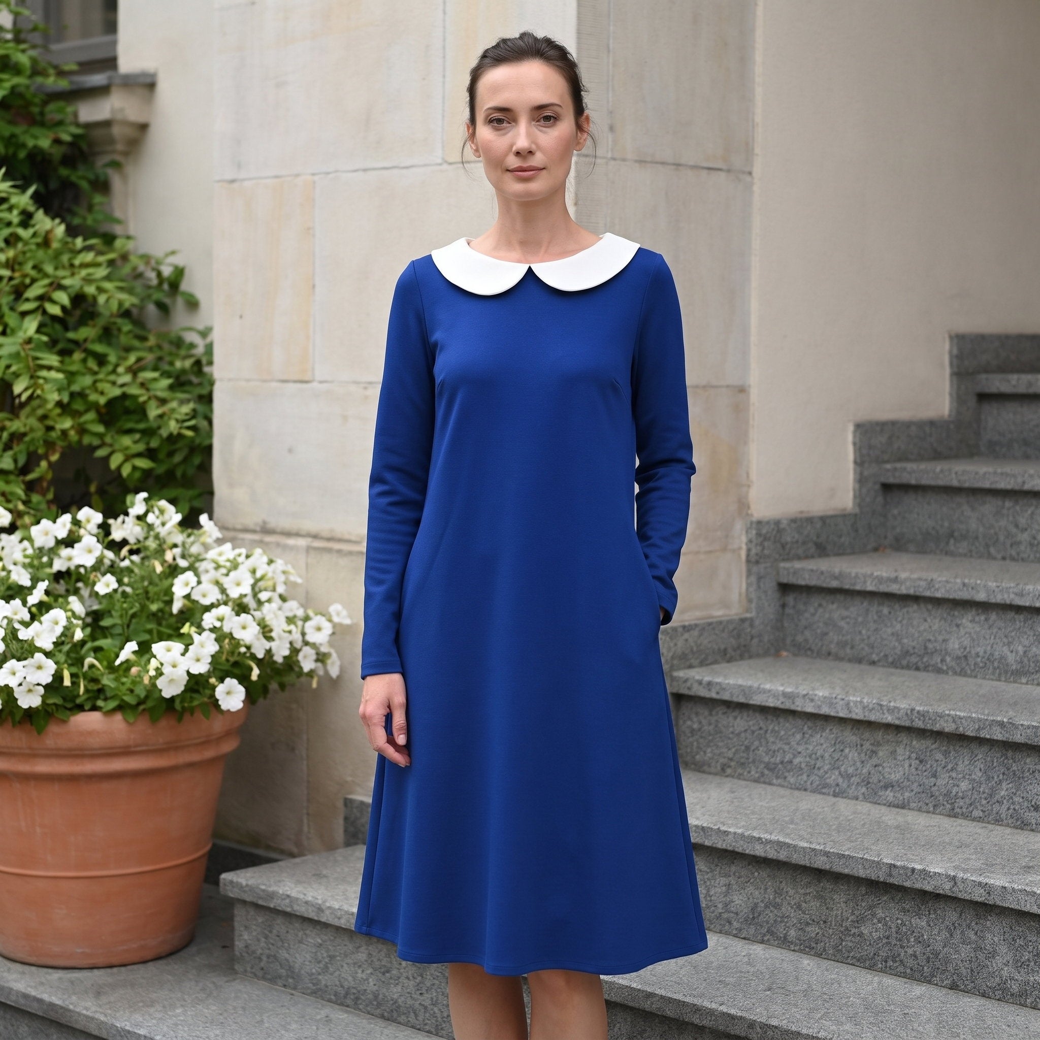 LOVER — Italian Punto Milano -neulemekko kauluksella