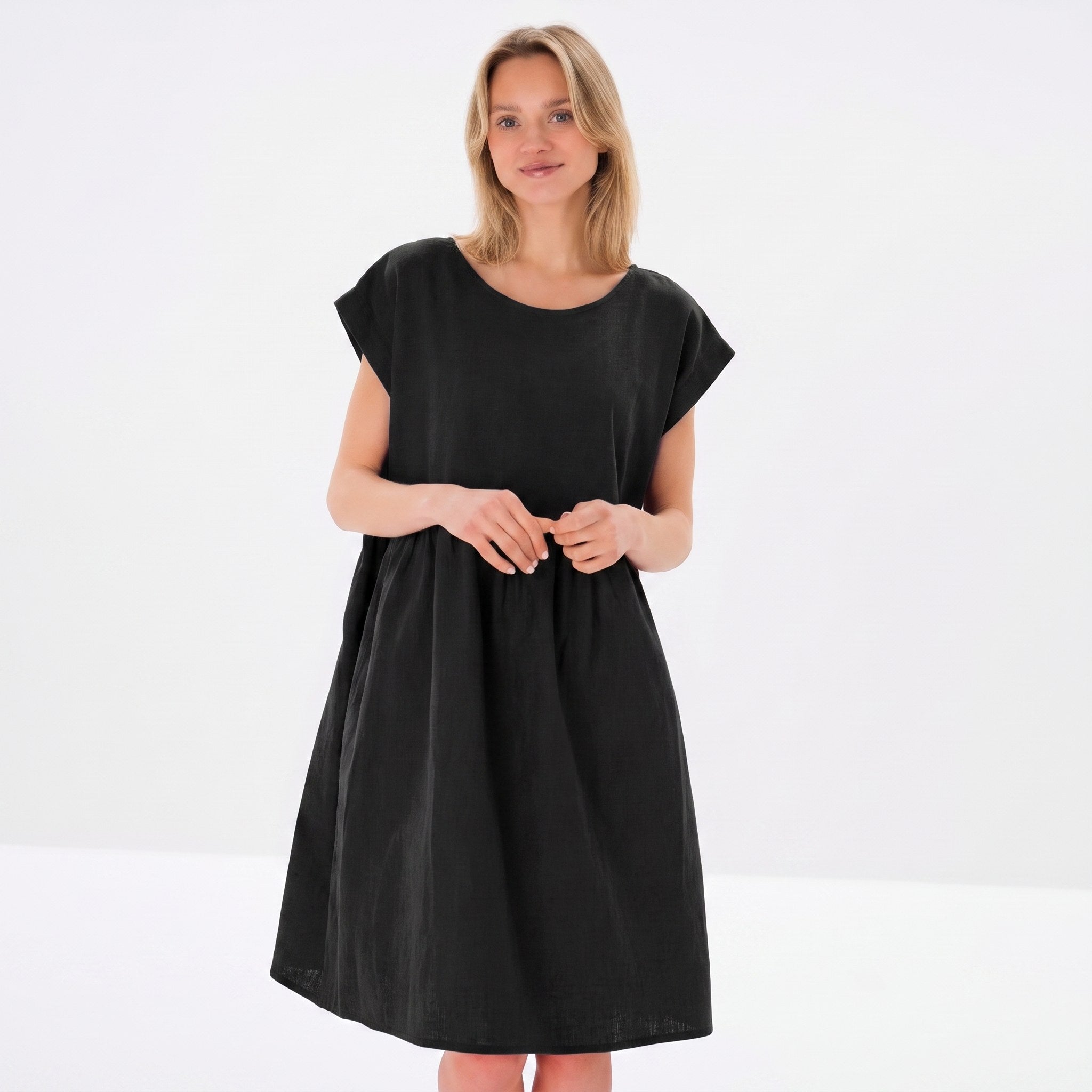 LUNA — Relaxed Linen Dress with Pockets