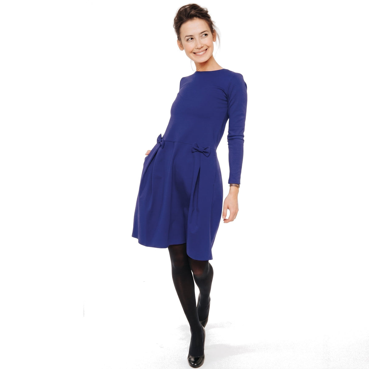 MADMUAZEL — Italian Punto Milano Knit Dress with Bows