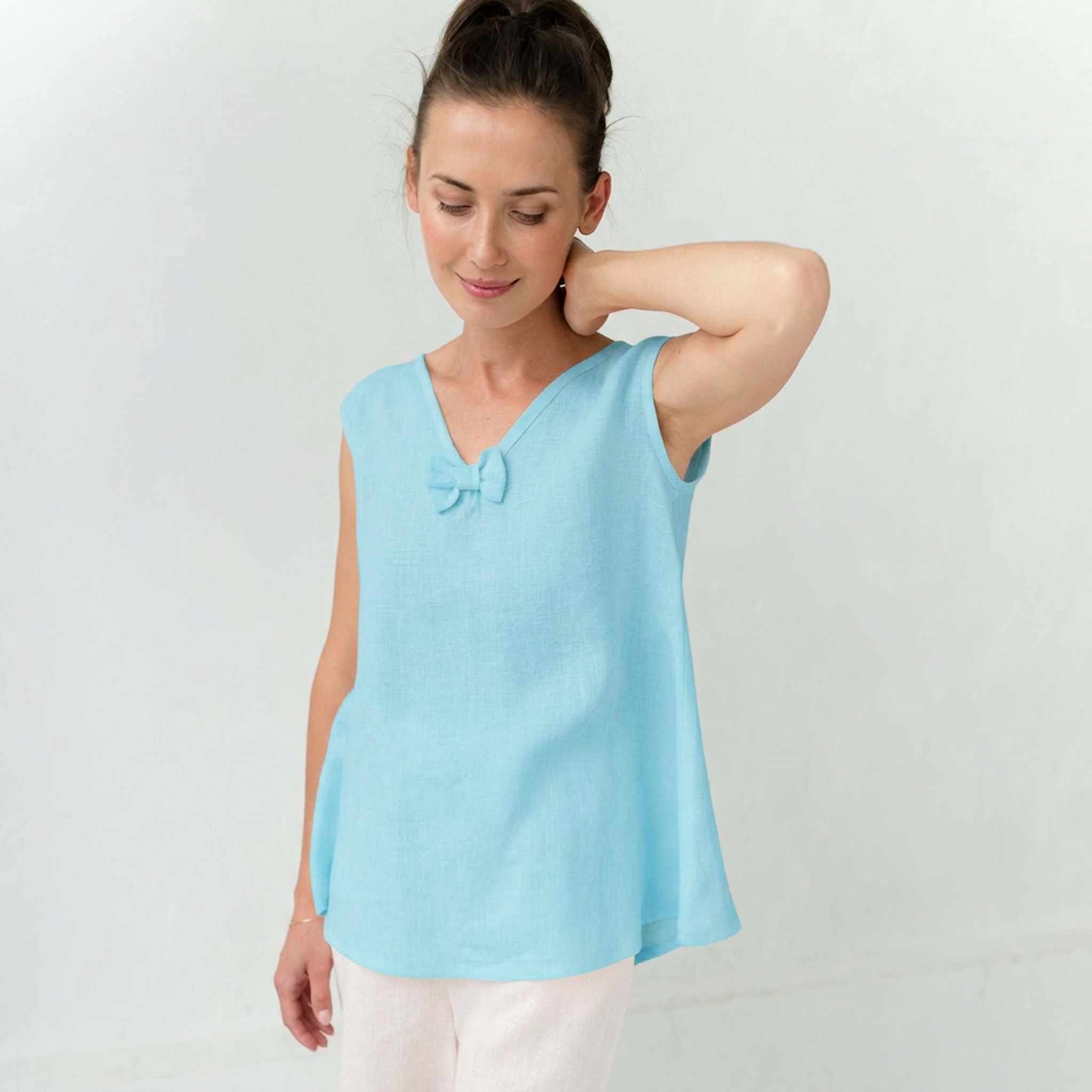 LeMuse Linen nightshirt SLEEP, Light blue, XS