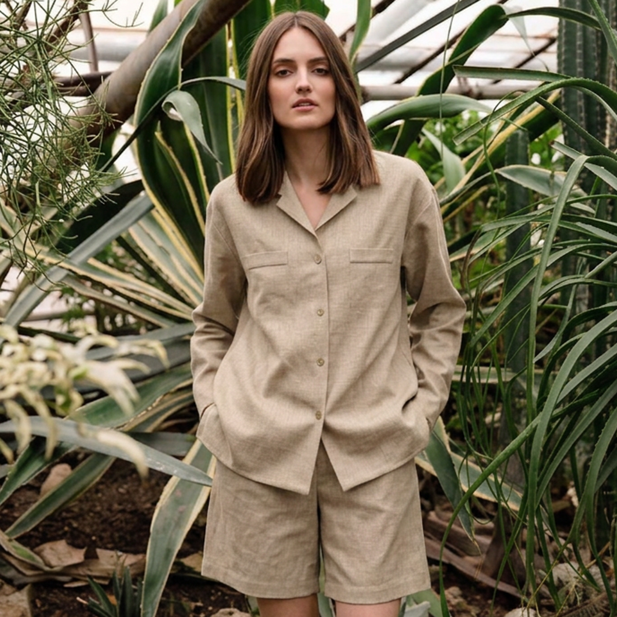 LeMuse linen shirt OASIS, Beige, S