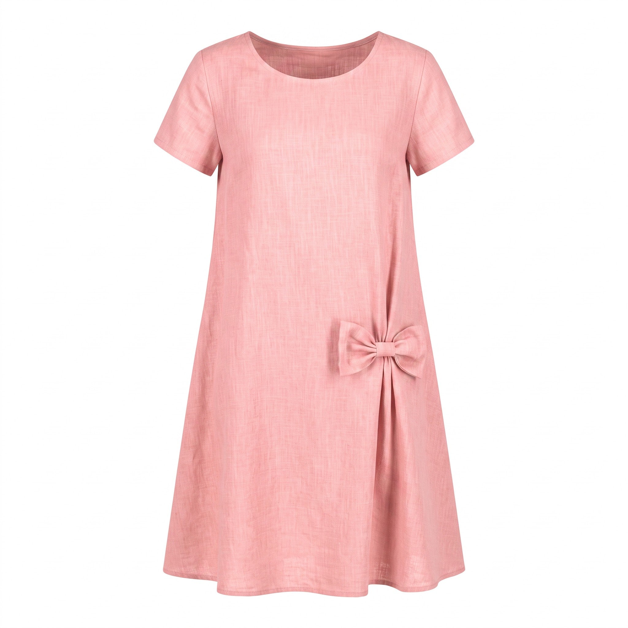 SUMMER KISS — Robe trapèze en lin à nœud