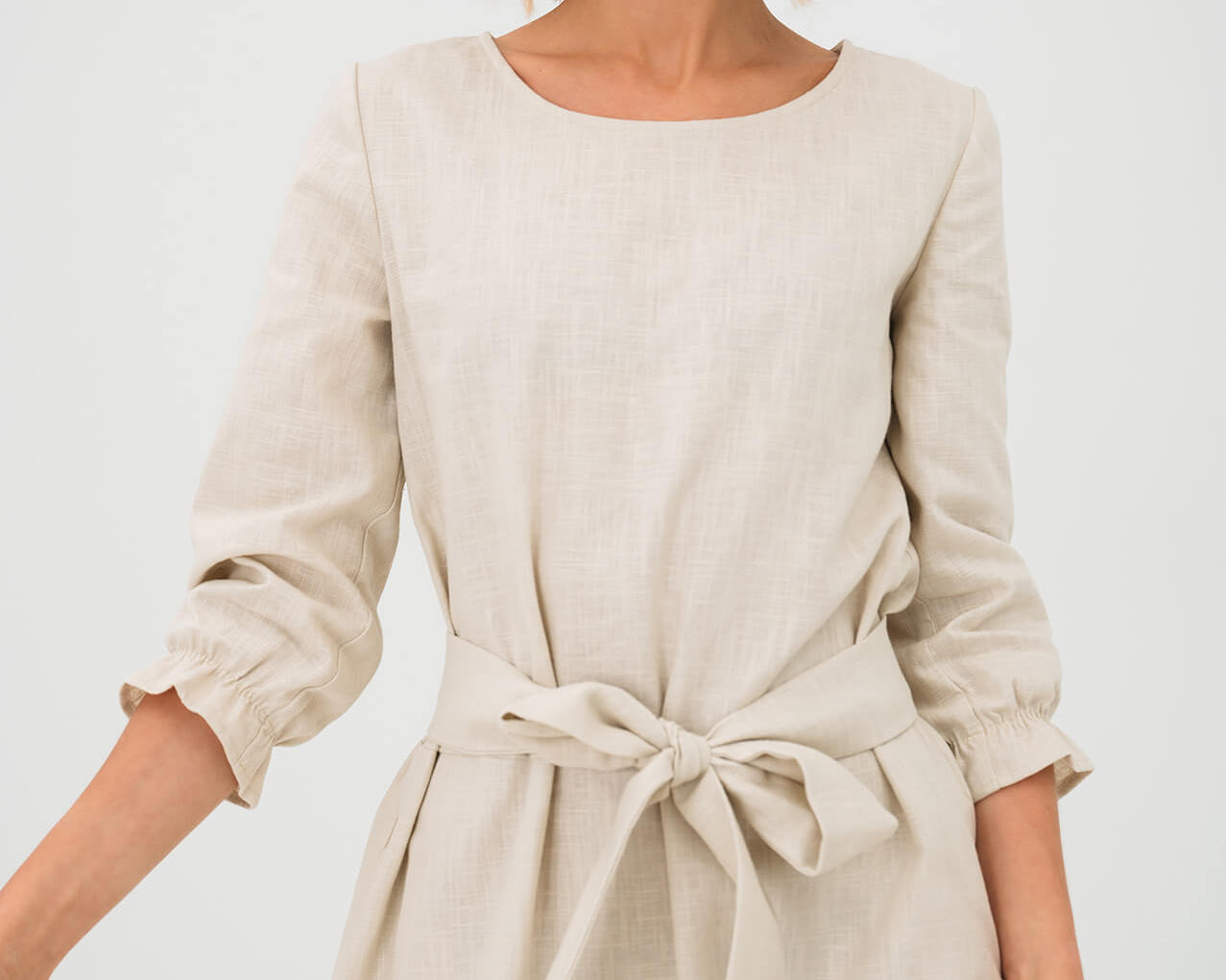 LeMuse beige EMMA linen dress