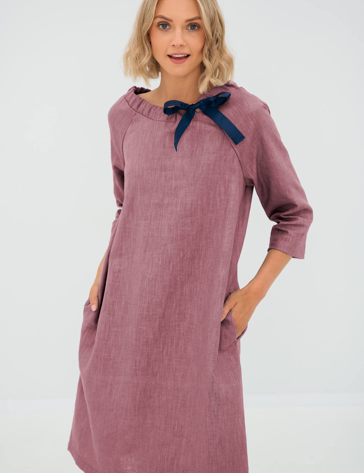 LeMuse dusty rose FRENCH linen dress