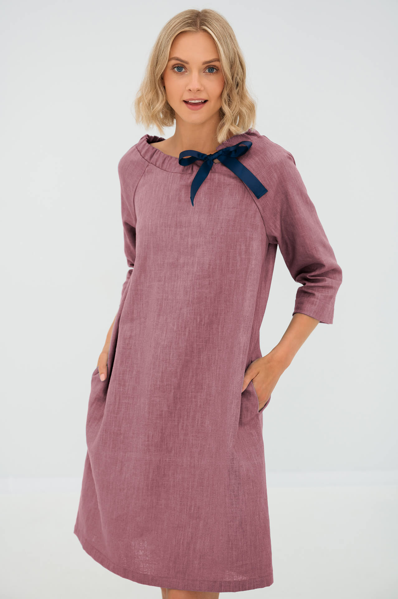 LeMuse dusty rose FRENCH linen dress