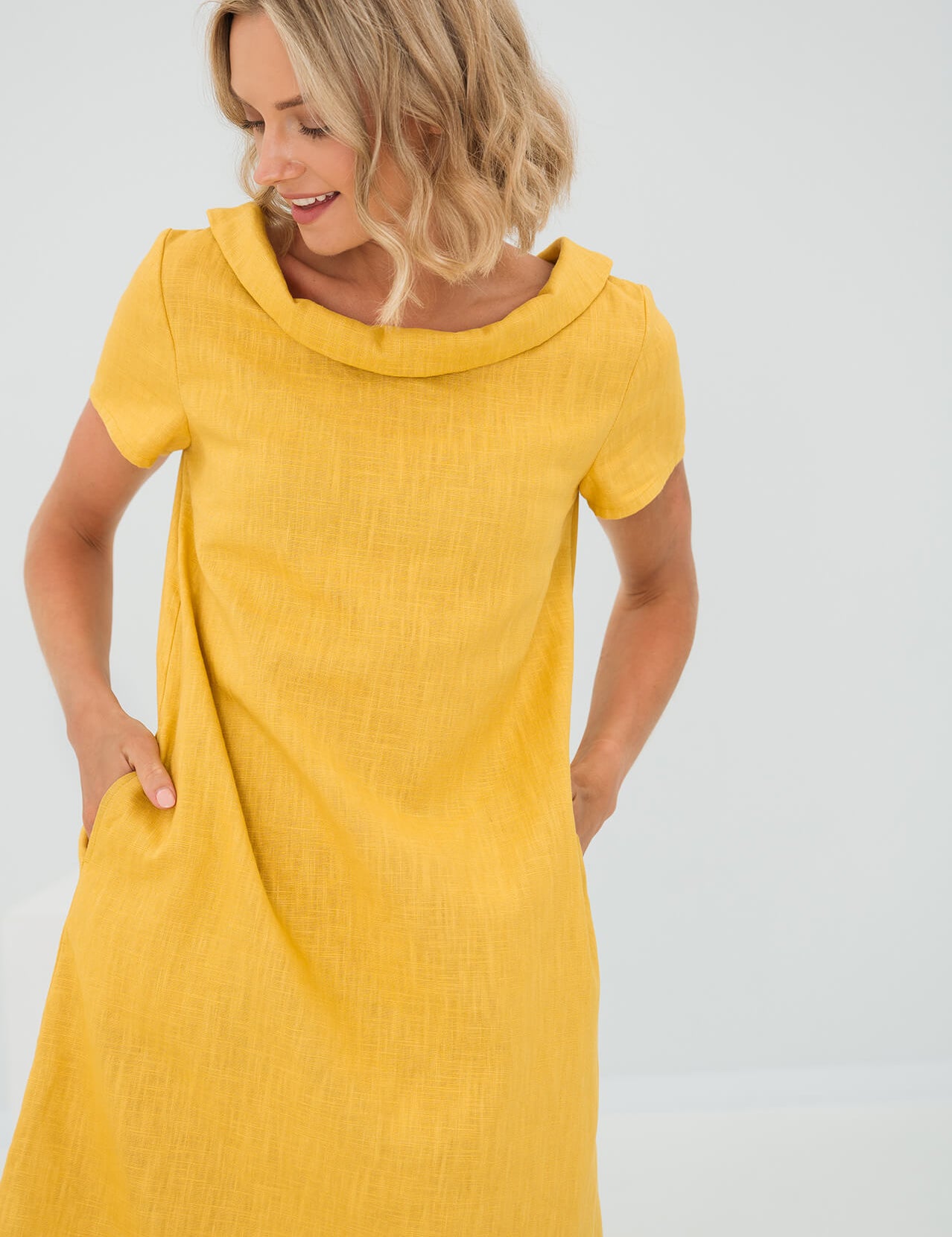 LeMuse yellow STORY linen dress