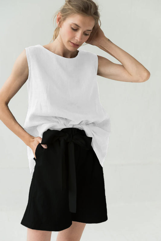 High waisted linen shorts MIX&MATCH