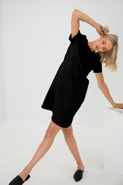 Linen Dress STORY - Black