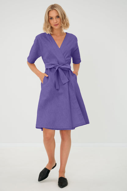 Linen dress CHLOE - Purple