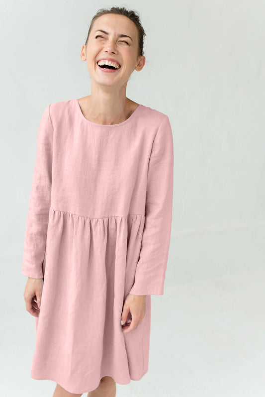 Linen dress CANDY - Rose