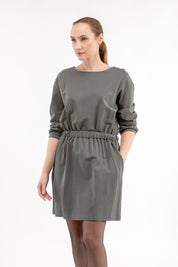 Italian Punto dress SHINE, grey green, XS