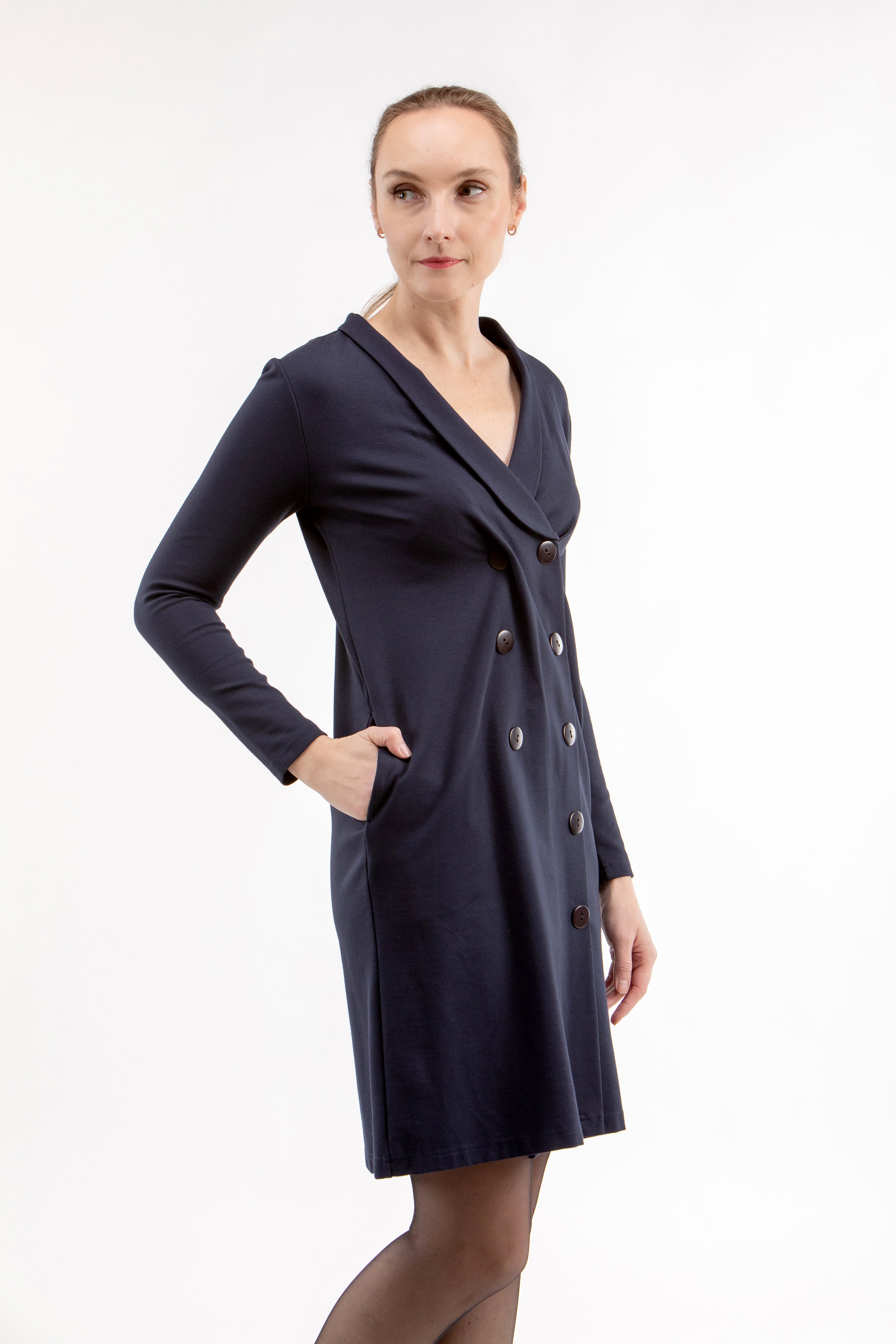 Italian Punto dress SKY, deep blue, S