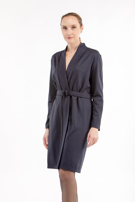 Italienisches Puntokleid EVELYN, tiefblau, S