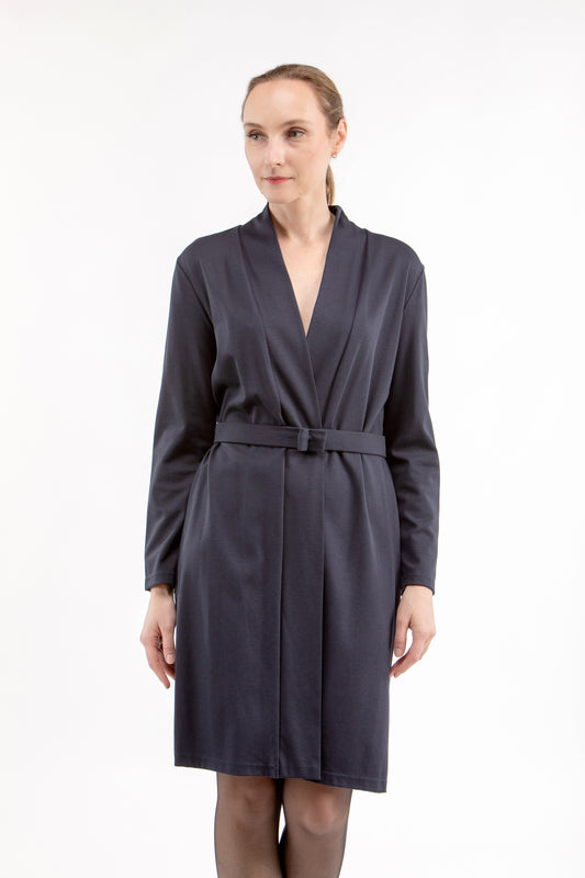 Italienisches Puntokleid EVELYN, tiefblau, S