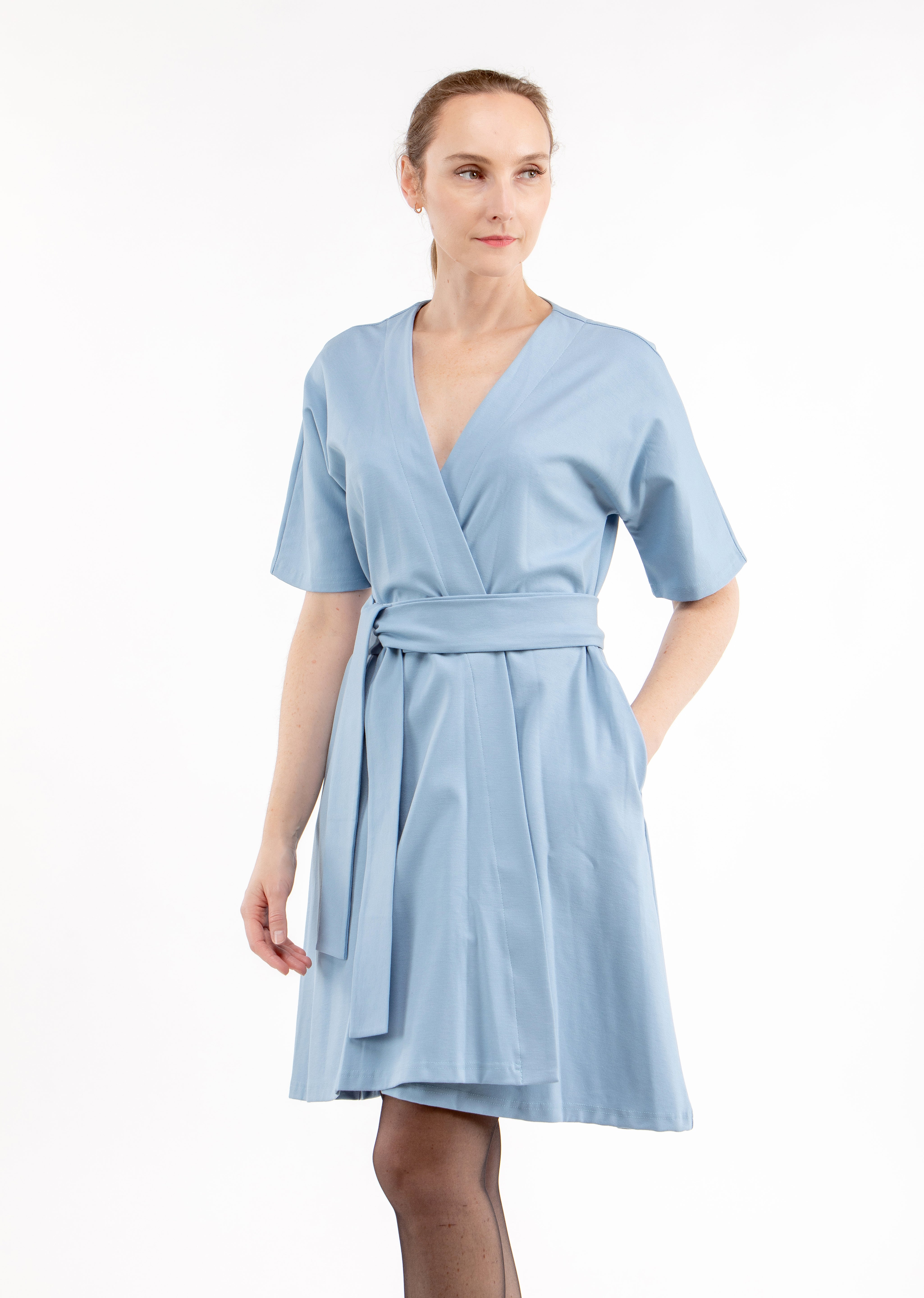 Italian Punto dress LIUSI, light blue, S