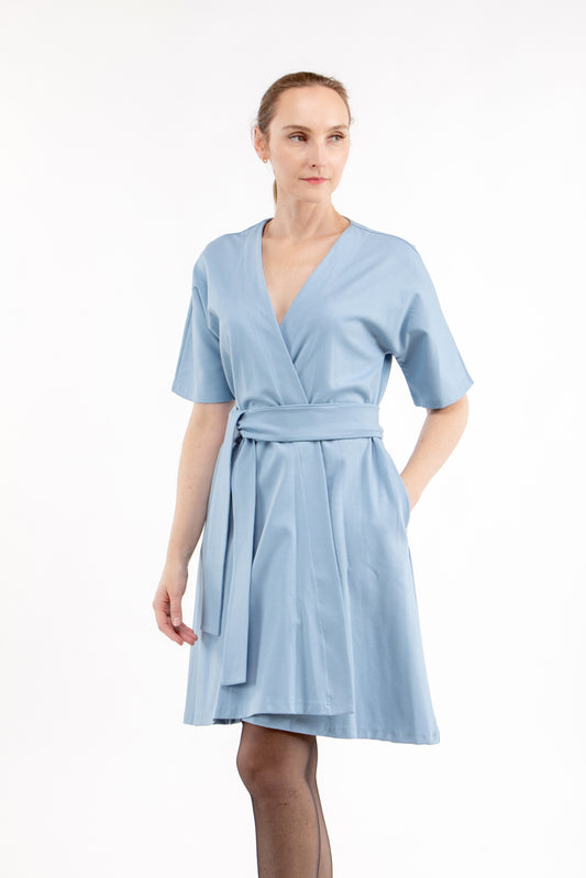 Italienisches Punto-Kleid LIUSI, hellblau, S