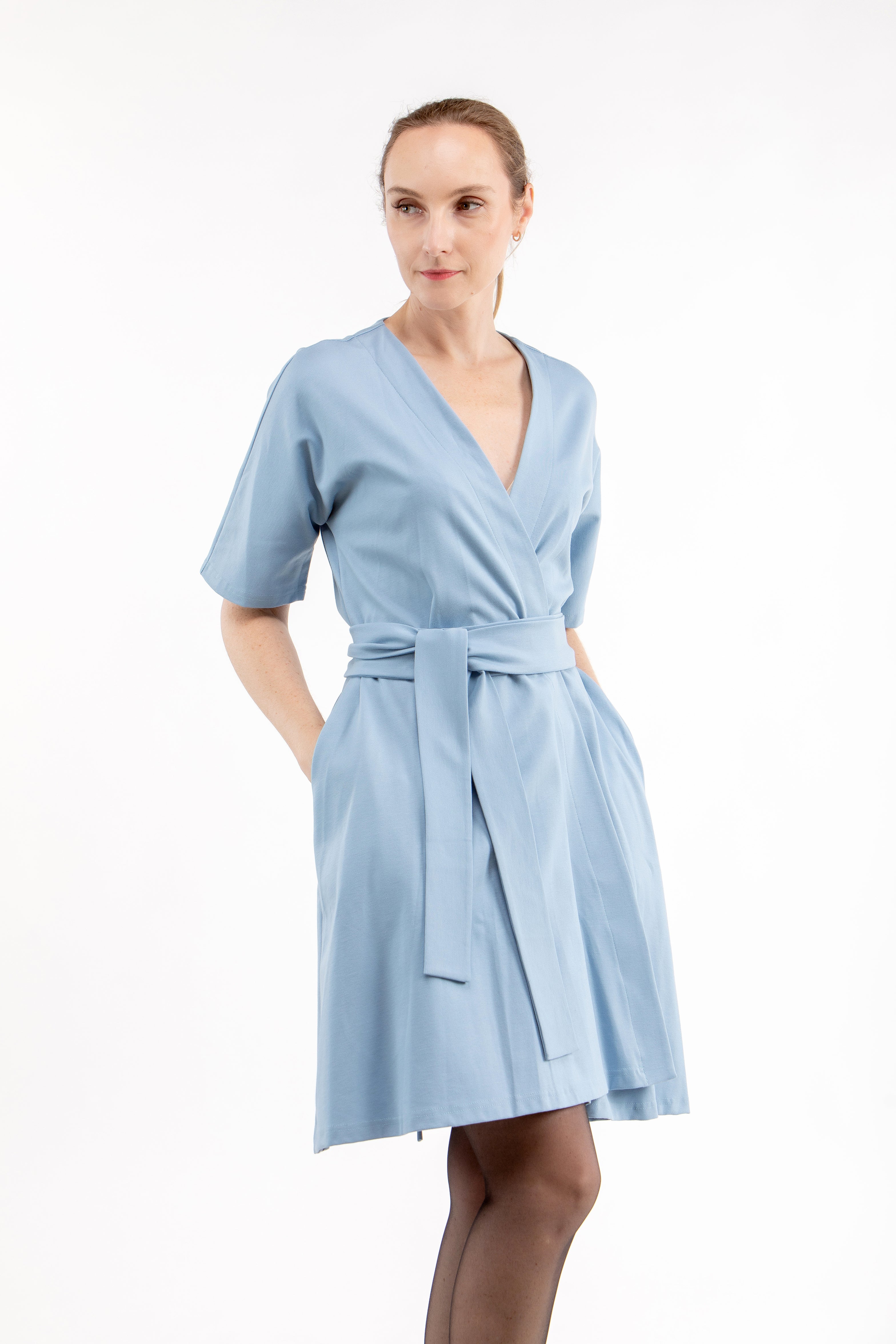 Italian Punto dress LIUSI, light blue, S