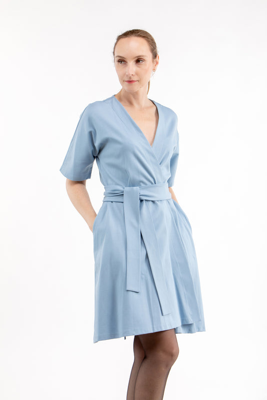 Italienisches Punto-Kleid LIUSI, hellblau, S