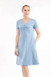 Italian Punto dress AURORA, sky blue, S