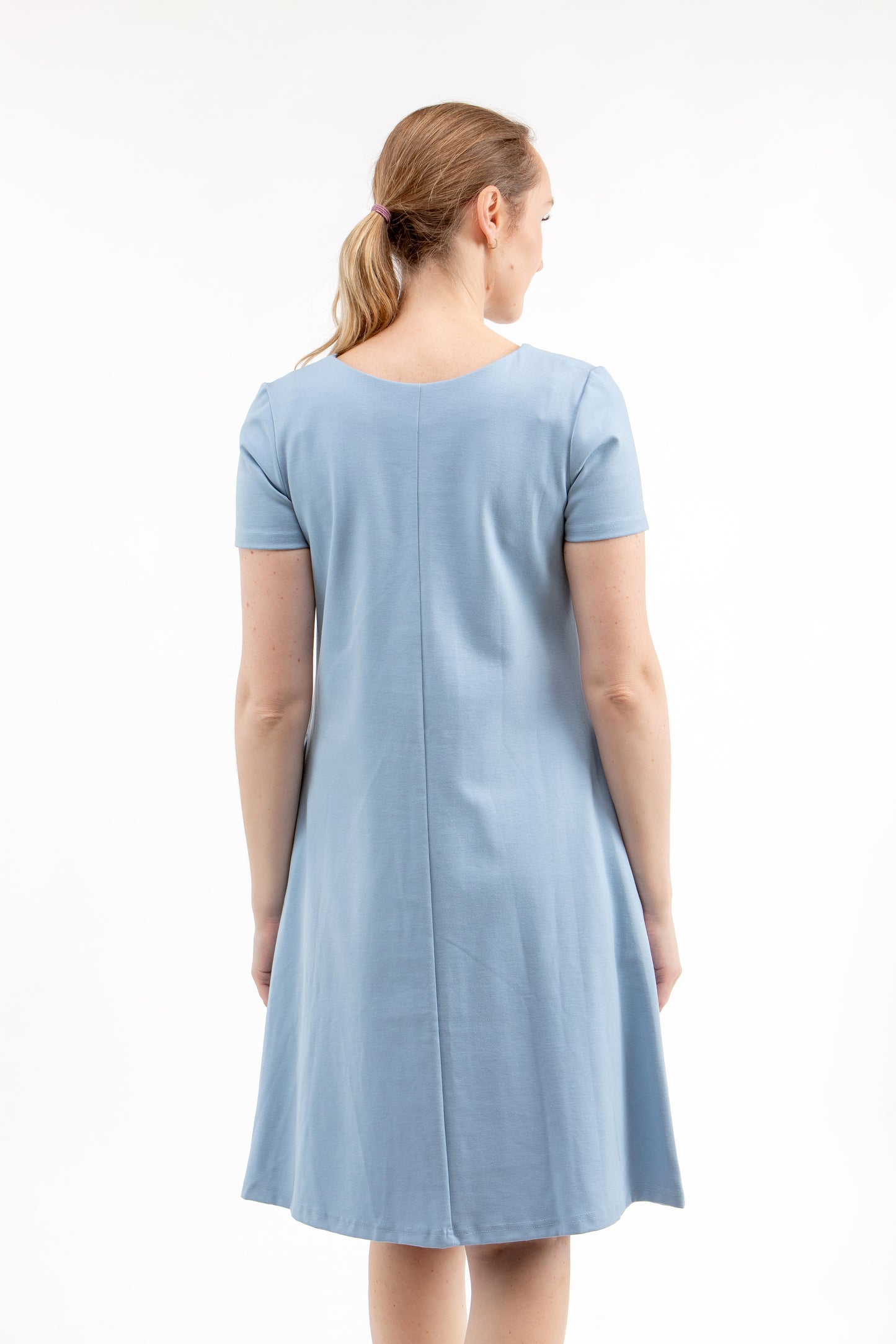 Italienisches Punto-Kleid AURORA, himmelblau, S
